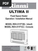 Download Rinnai Gas Heater Installation Manual - REH-311FTB Ultima Mkii also REH-301 by benryanau SN152793418 doc pdf