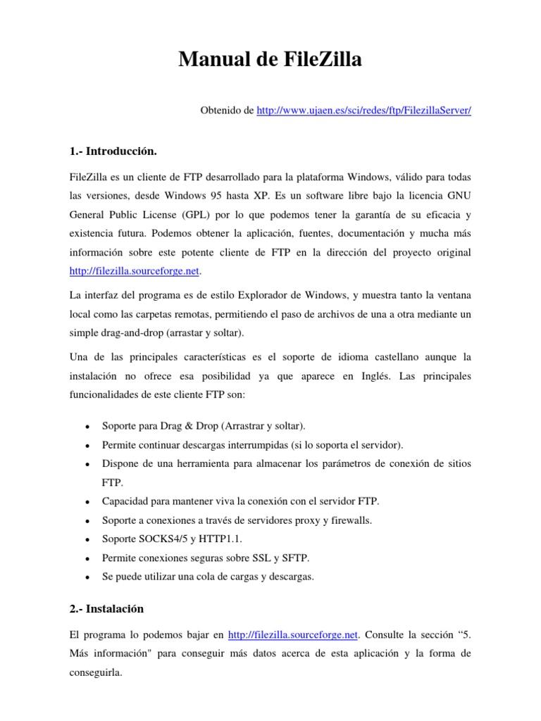 Manual de FileZilla PDF