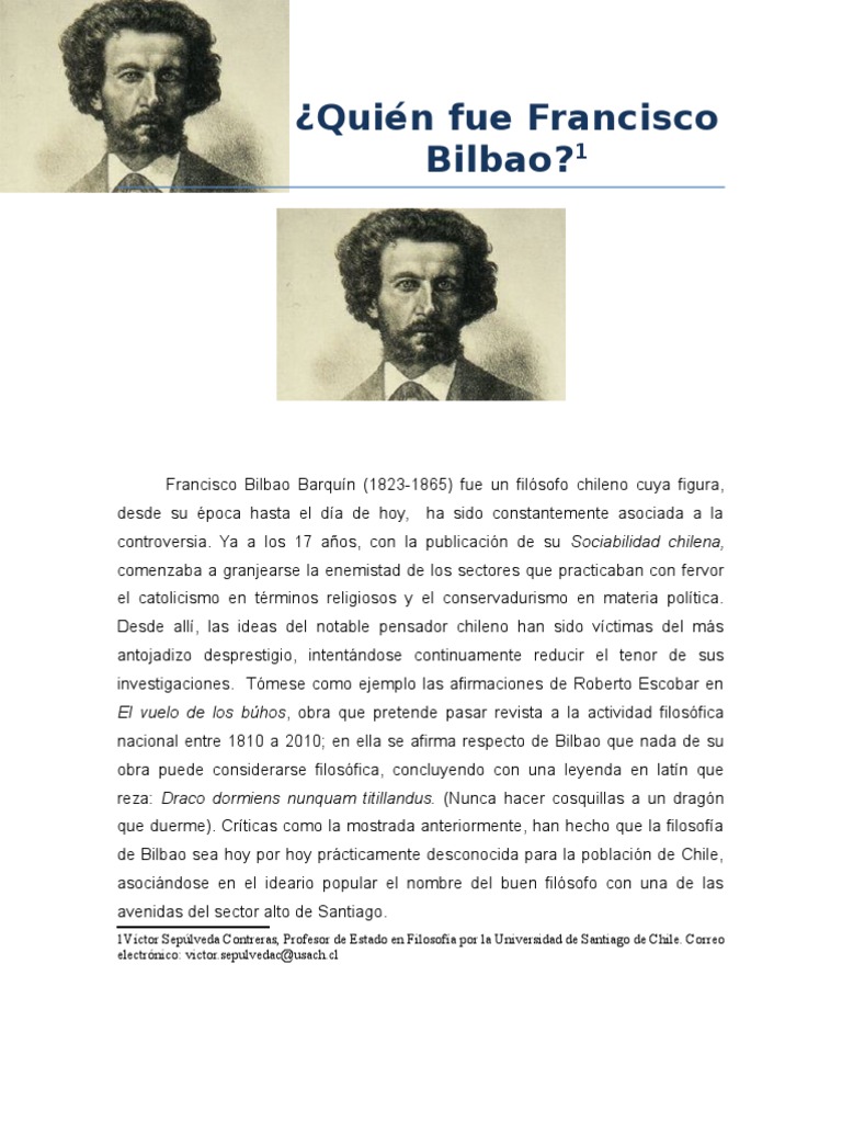 ¿Quién fue Francisco Bilbao? America latina Chile