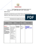 (A) Programación Académica del Diplomado NTC OSHAS 18001