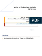 Introduction to Multivariate ANOVA (MANOVA