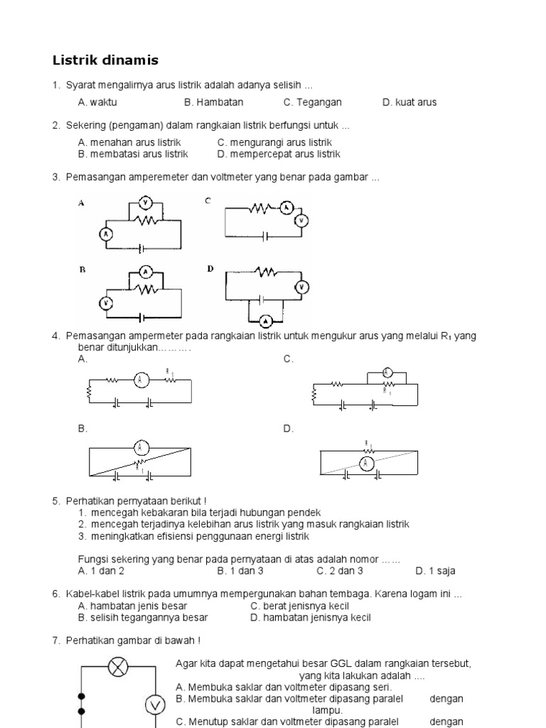 Soal Listrik Dinamis Kelas 9 dan 12 | PDF