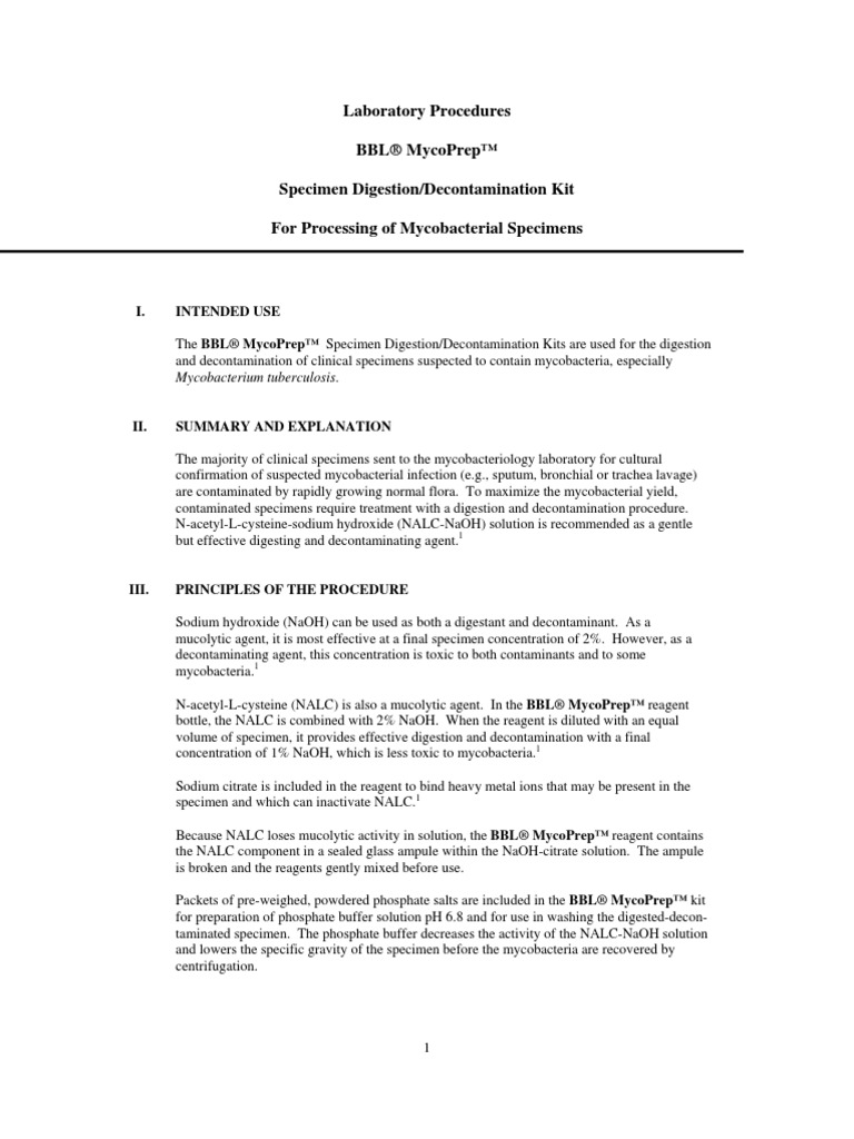 Clsi MYCOPREP | PDF