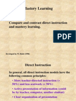 Differences Bet Mastery Learning and Direct Instruction