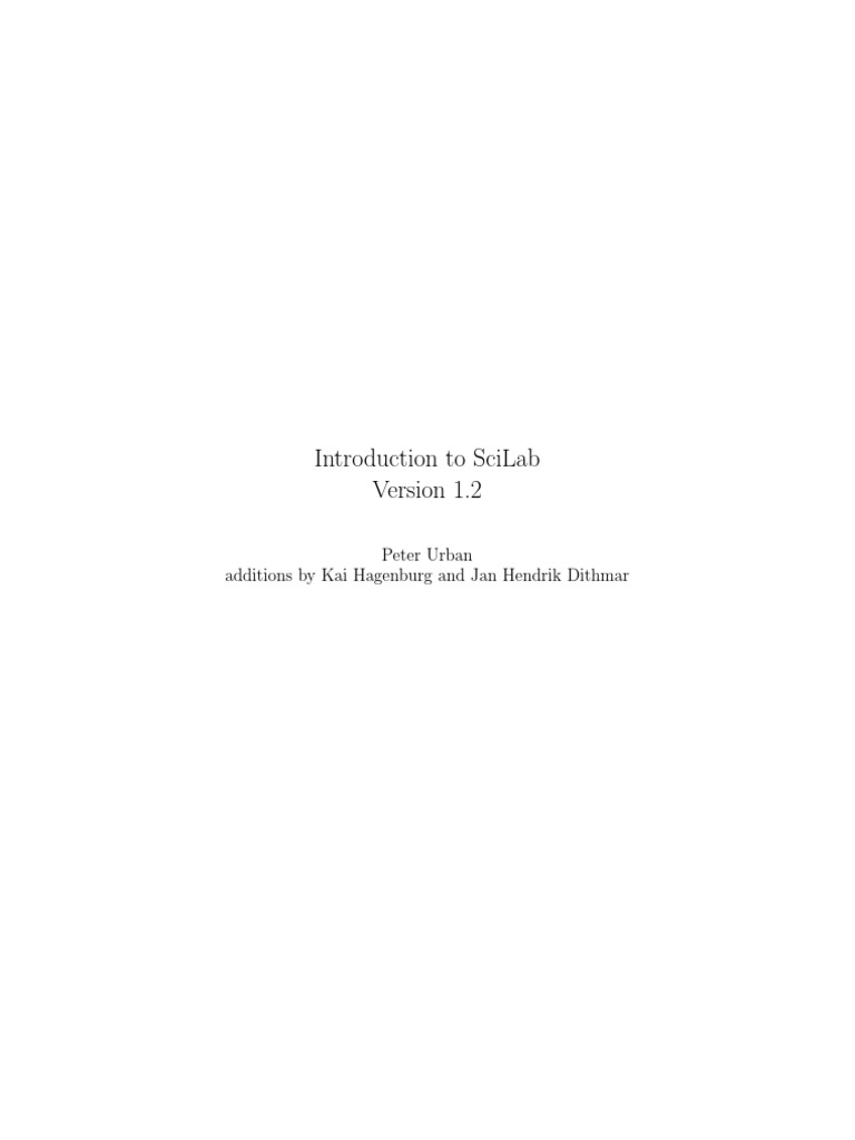 An Introduction to Using SciLab for Numerical Computing | PDF | Matrix ...