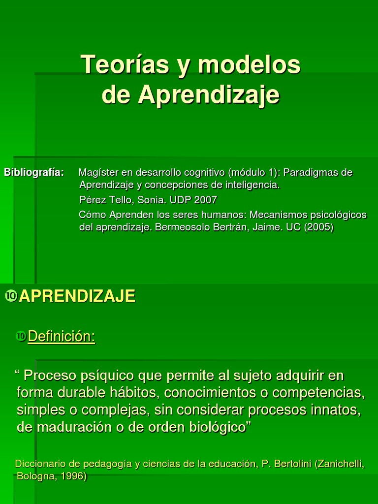 Teorías y Modelos de Aprendizaje | PDF | Aprendizaje | Conocimiento