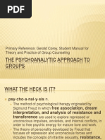 The Psychoanalytic Approach To Groups