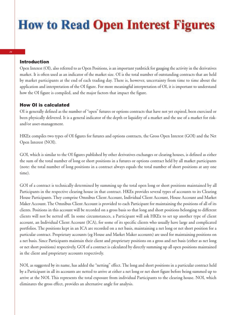 Understanding Open Interest in Futures | PDF | Futures Contract ...