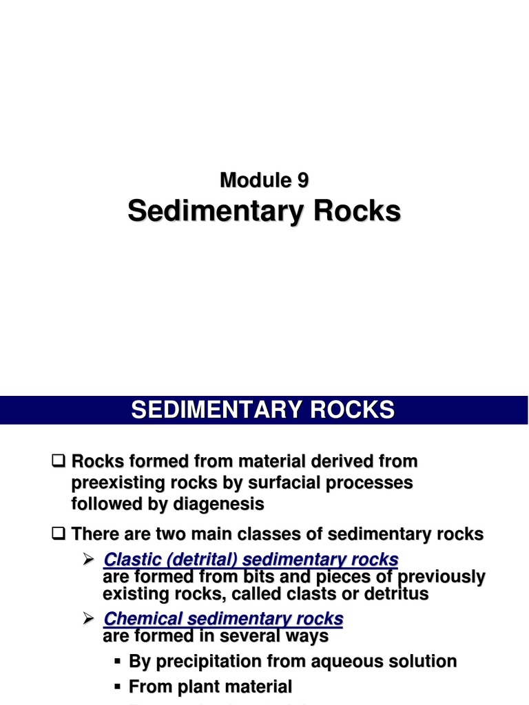 Modul 9 - Sedimentary Rocks | PDF | Clastic Rock | Sedimentary Rock