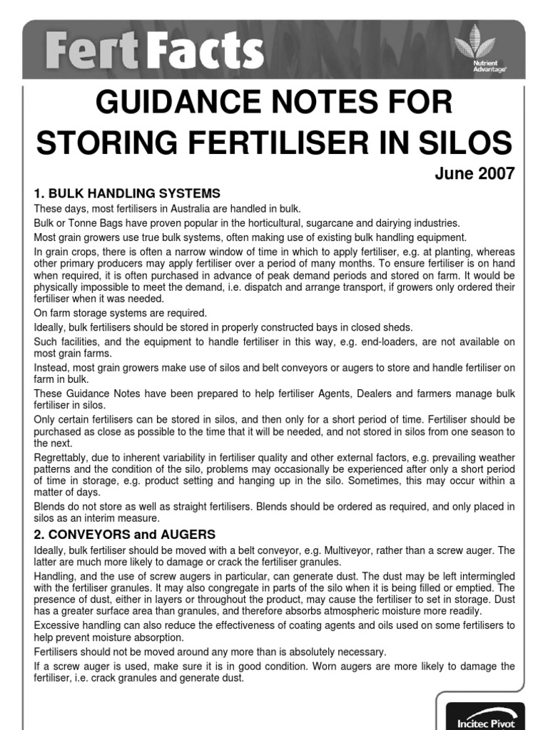 Fertilizer Storage Guidelines PDF Fertilizer Density