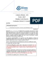 AD2 Gestão Financeira 2013 1 GABARITO