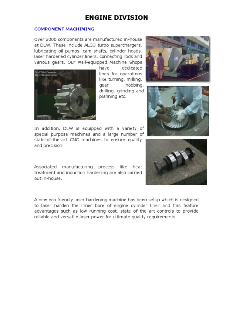 In-House Engine Component Machining | PDF