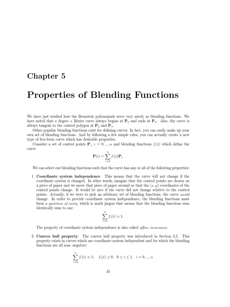 Blending Functions | PDF | Function (Mathematics) | Curve