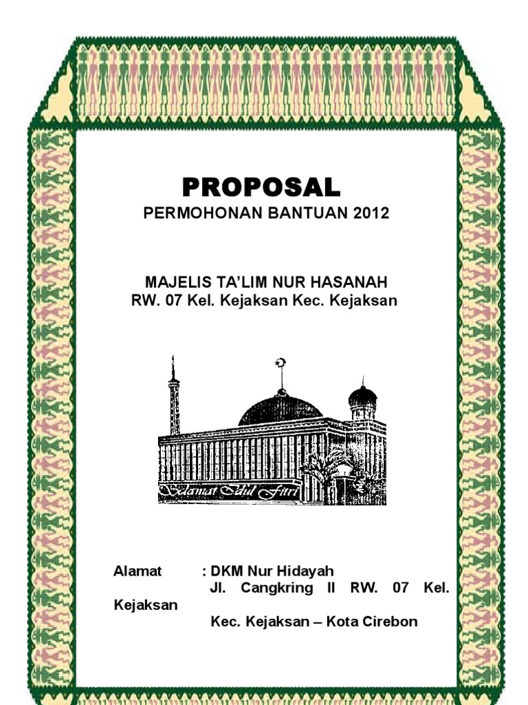 Contoh Proposal Pengajuan Dana Alat Hadroh Doc Temukan Contoh