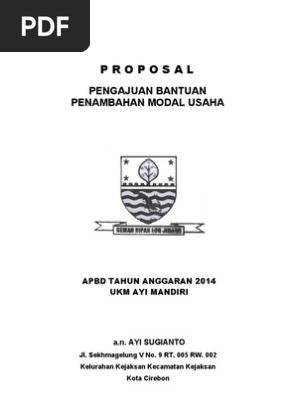 Contoh Proposal Permohonan Bantuan Dana