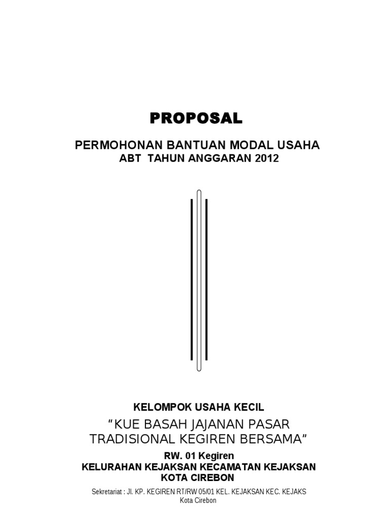 Contoh  Proposal  Permohonan Bantuan  Modal Usaha PDF  Contoh  Proposal  Permohonan Bantuan  Modal Usaha PDF