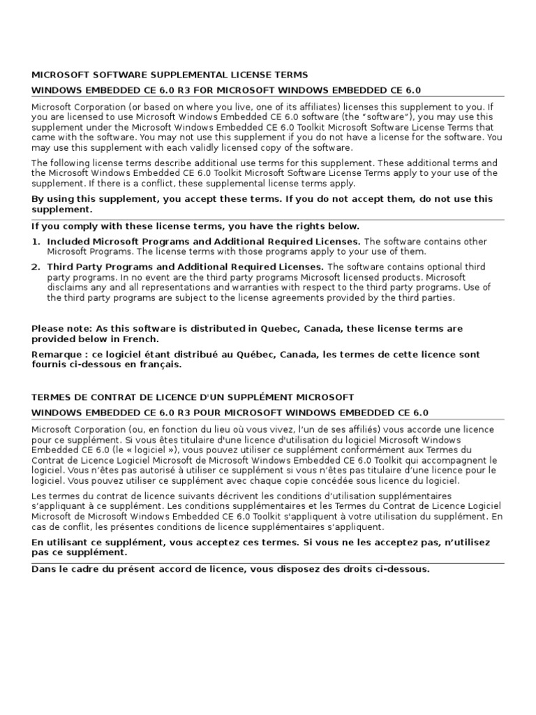 Windows Embedded CE 6.0 R3 License | PDF | Damages | Tort