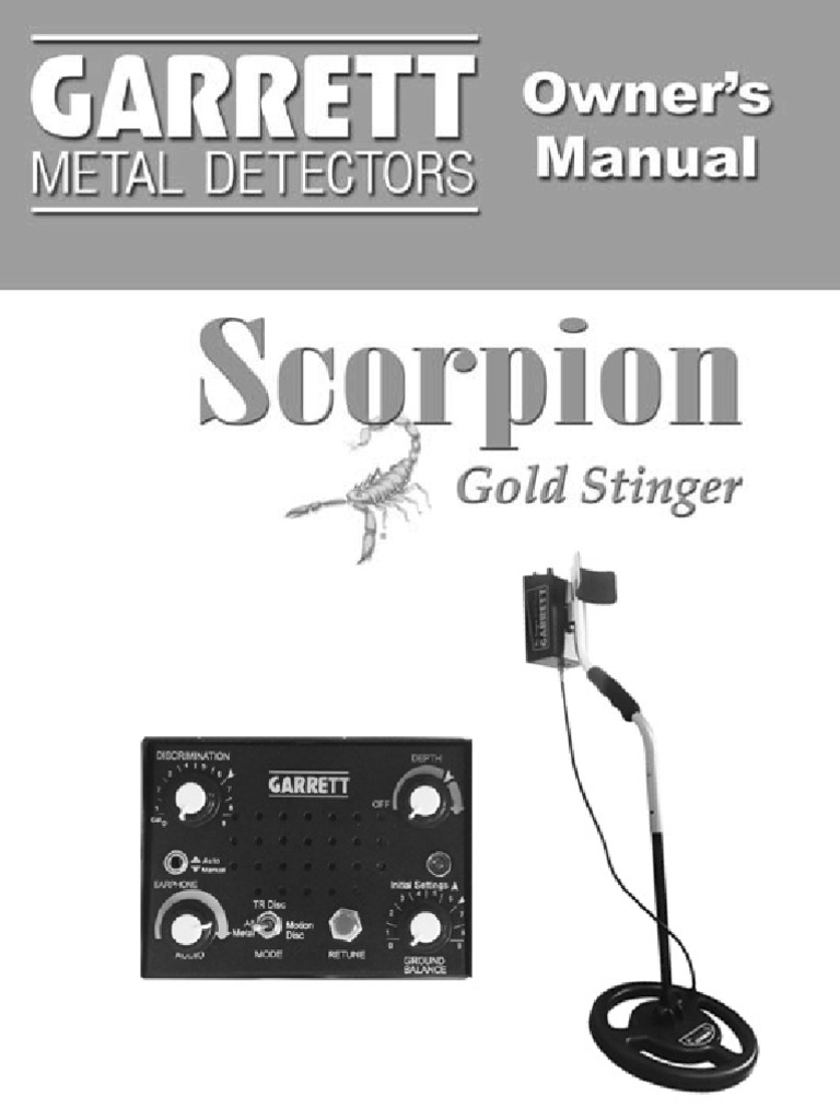 Garrett Scorpion metal detector manual.pdf Metal Detector Prospecting