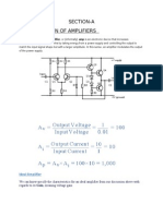 Section-A Classification of Amplifiers: Ideal Amplifier