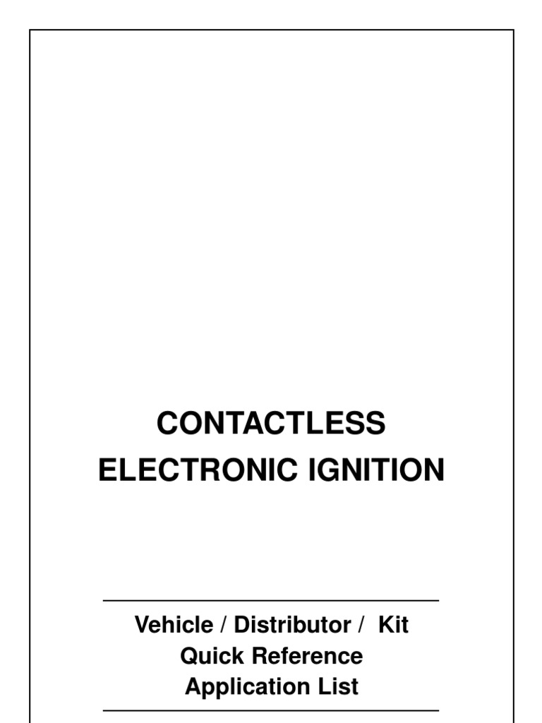 Contactless Electronic Ignition Guide | PDF | Transportation ...