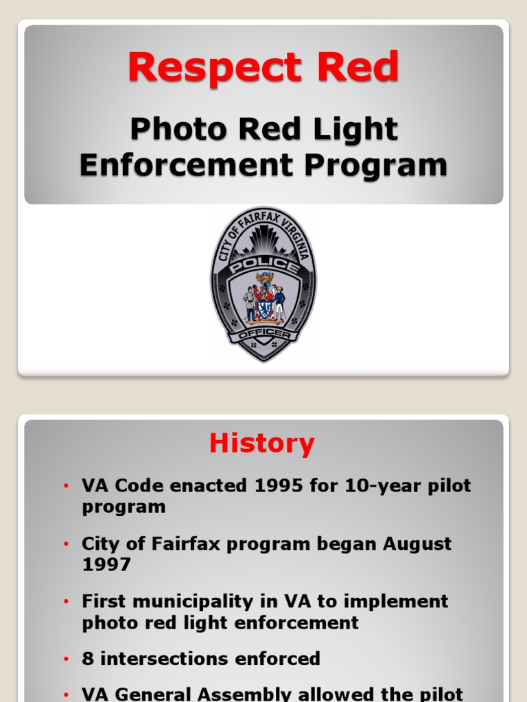 City of Fairfax Red-Light Presentation | PDF | Traffic Light | Safety