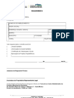 Requerimento: Os Documentos Acima Deverão Ser Entregues No Núcleo de Protocolo No Centro Administrativo Da