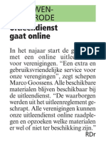 Artikel HBVL 10/07/2013 - Gemeentelijke Uitleendienst Gaat Online