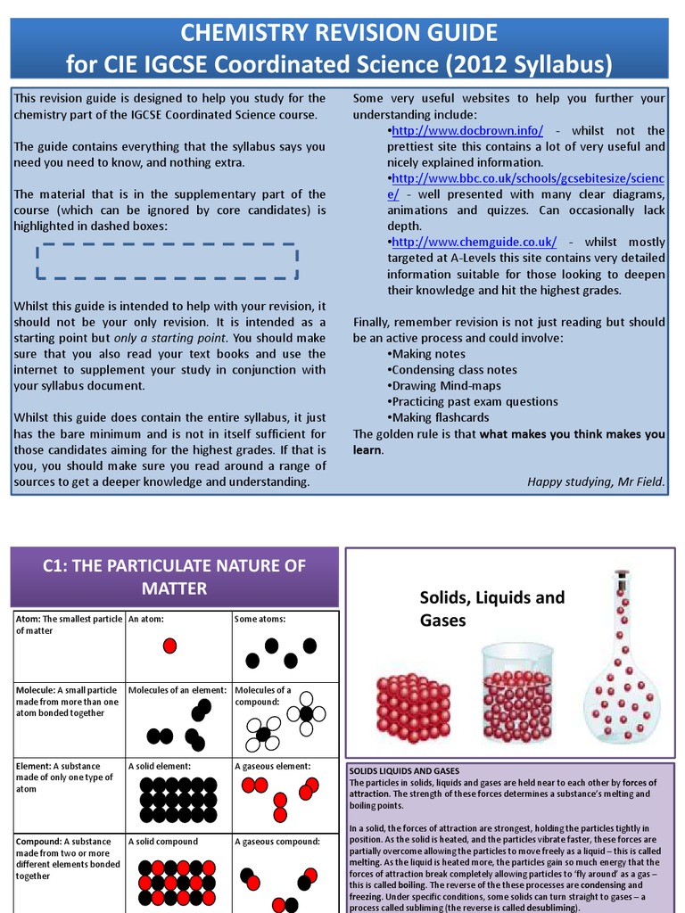 IGCSE Chemistry Revision Guide | PDF | Ion | Chemical Bond