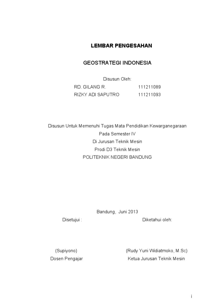 Geostrategi Indonesia Doc