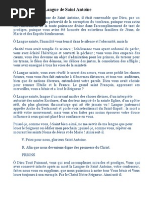 Invocations A La Langue De Saint Antoine Saint Jesus