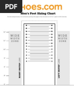 Men's Foot Sizing Chart: Wide Wide