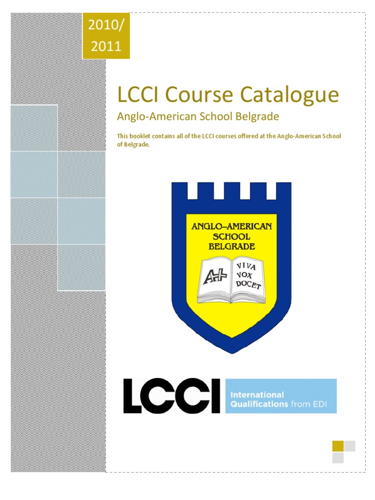LCCI Courses at Anglo-American School | PDF | Test (Assessment ...