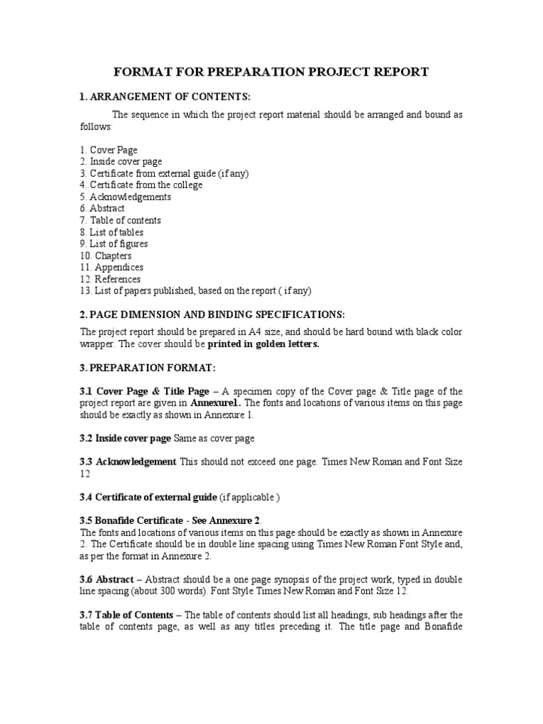 Project Report Preparation Guidelines | PDF | Times New Roman | Writing