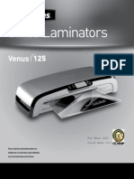 Fellowes Venus VL125 Laminating Machine 12-1/2 Manual