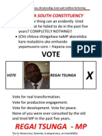 Regai Tsunga - MP: Mutasa South Constituency