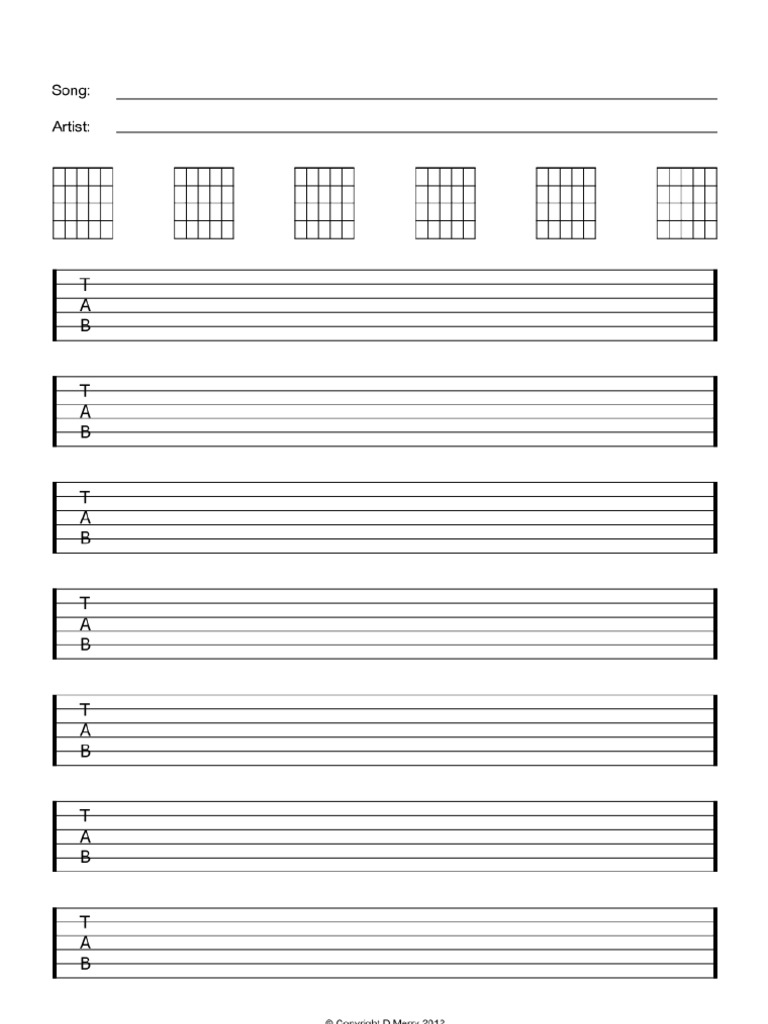 Guitar Blank Sheet Tab | PDF