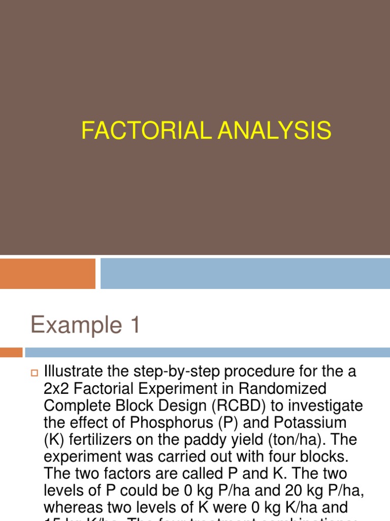 Chapter8f. Example1 Factorial Analysis | PDF | Fertilizer | Experiment