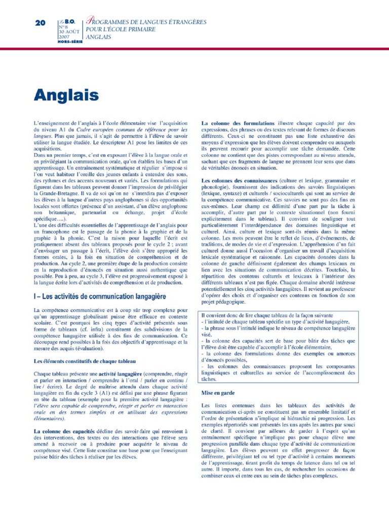 Hs8 Anglais