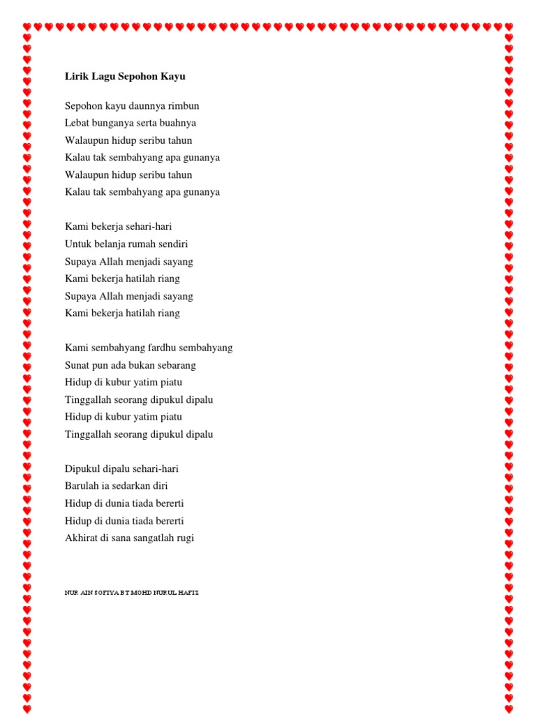 Lagu Sebatang Pohon Daunnya Rimbun Gambar Pohon