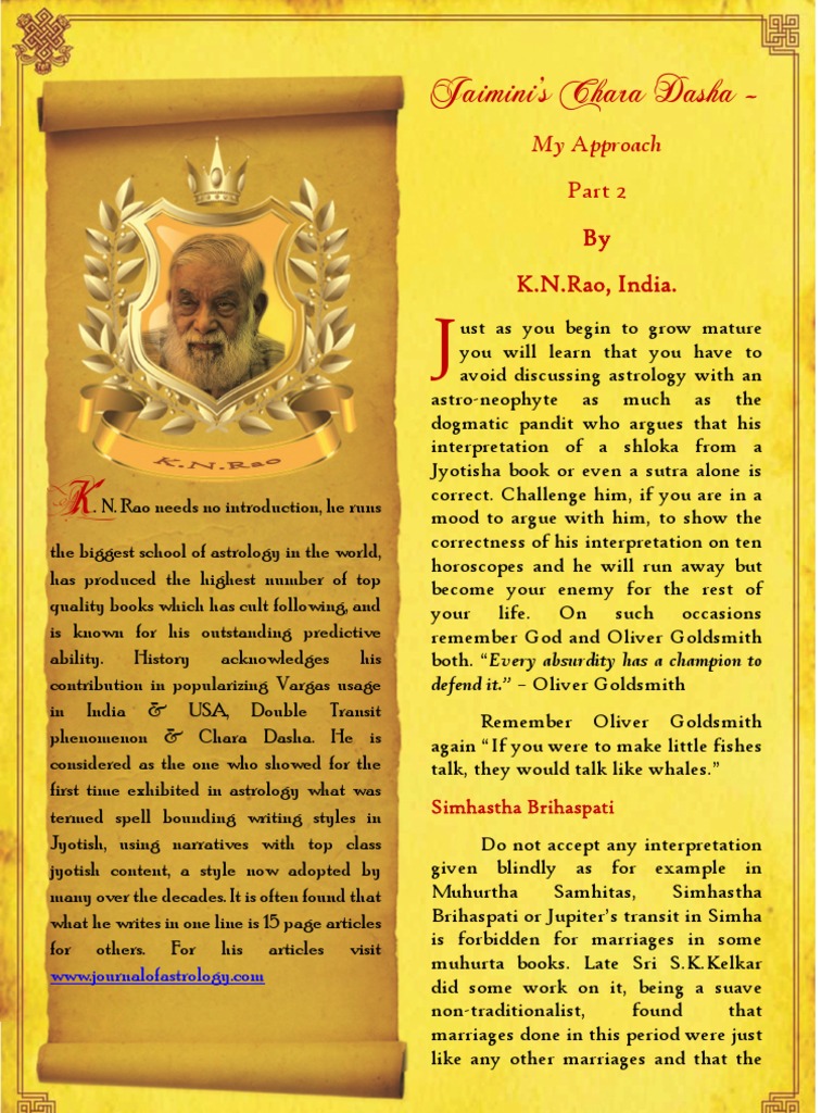 K.N. Rao's Insights on Jaimini Astrology | PDF