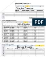 4.exercícios Excel Calc