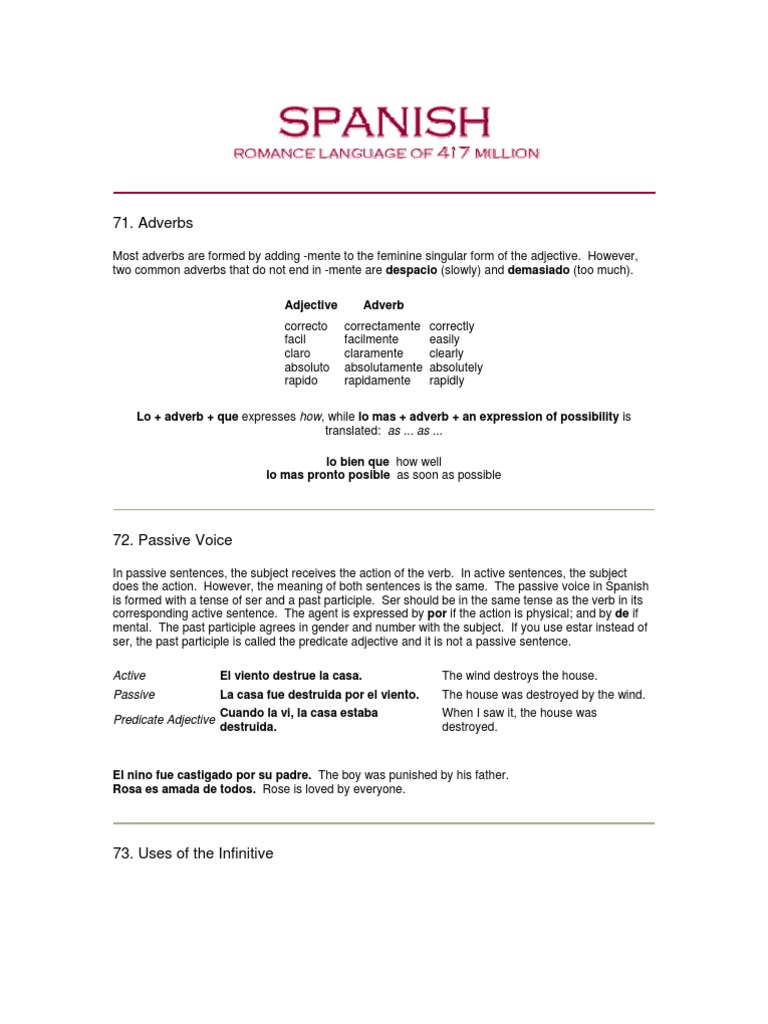 Spanish Grammar | PDF