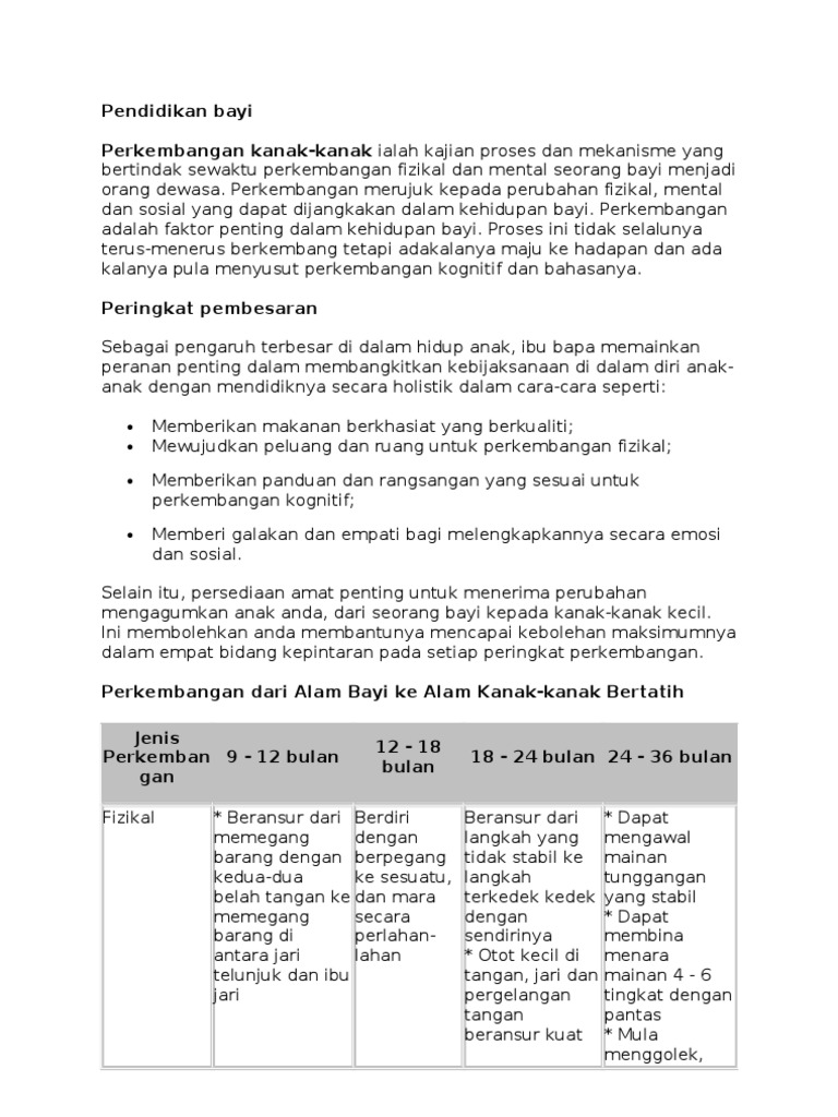 Pendidikan Bayi Pdf