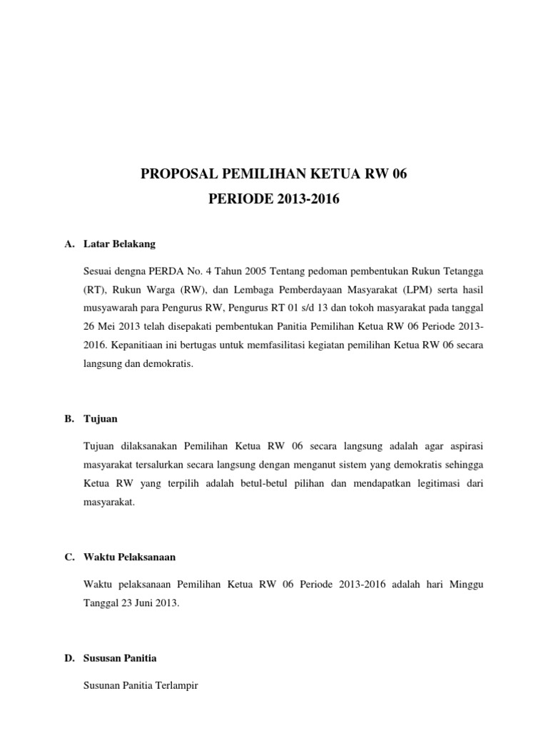 Proposal Pemilihan Ketua W | PDF