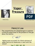 Vapor Pressure: Francois Marie Raoult William Henry