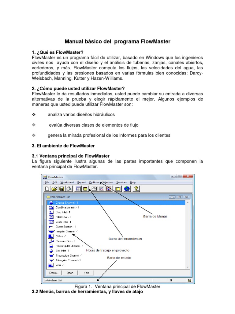 Manual básico de FlowMaster | PDF | Archivo de computadora | Ventana ...