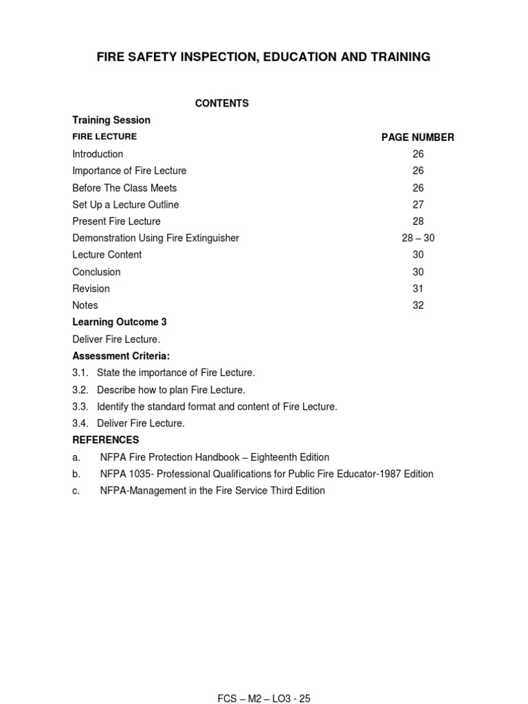 Fire Lecture Lecture Fire Safety Free 30day Trial Scribd