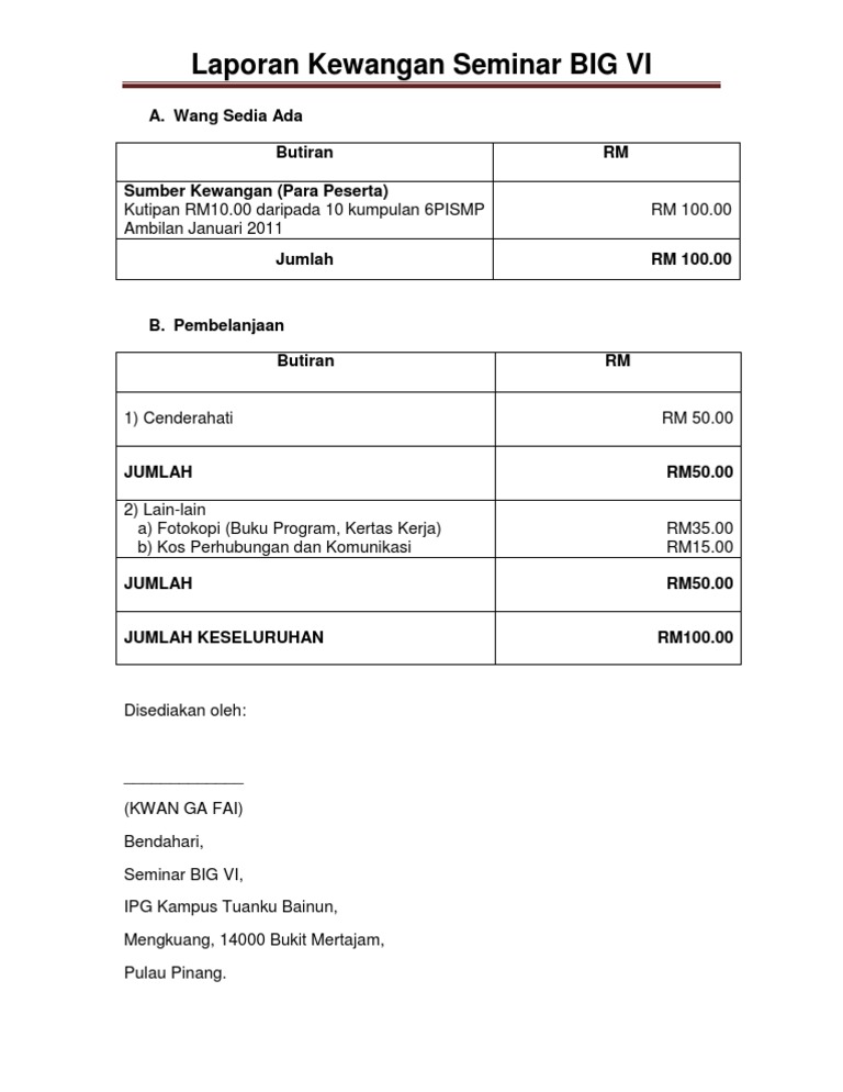 Laporan Kewangan Pdf