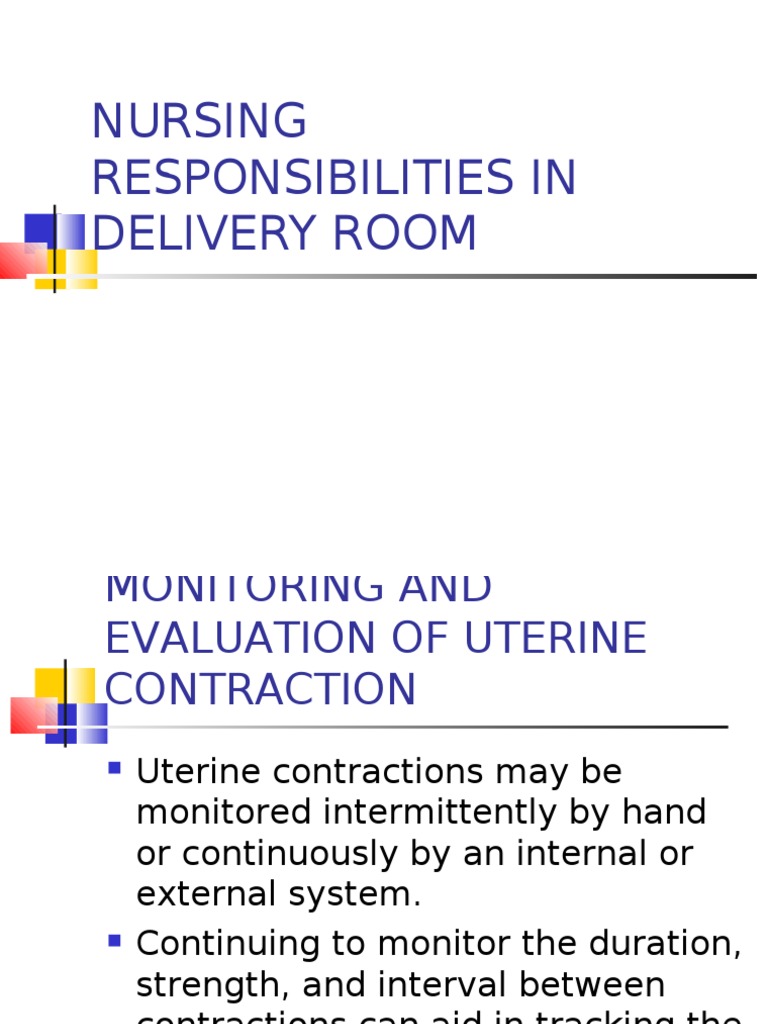 Nursing Responsibilities in Delivery Room | PDF | Childbirth | Women's ...