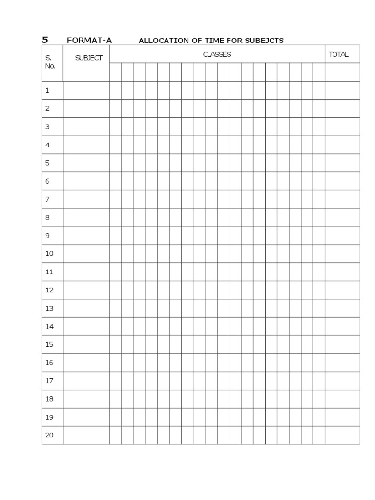 Timetable Formats for Classes and Teachers | PDF
